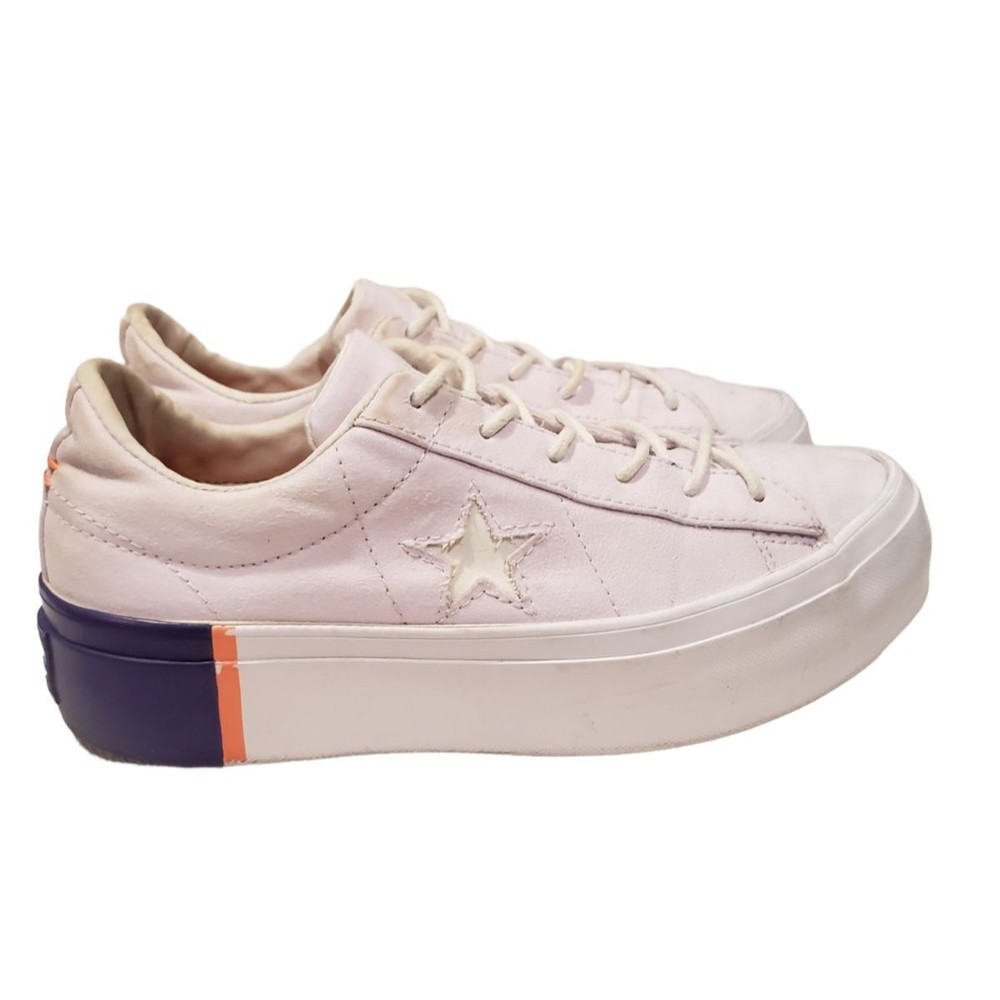 Converse Women  One Star Platform OX Barely Grape‎ Rush Coral White Size 6.5